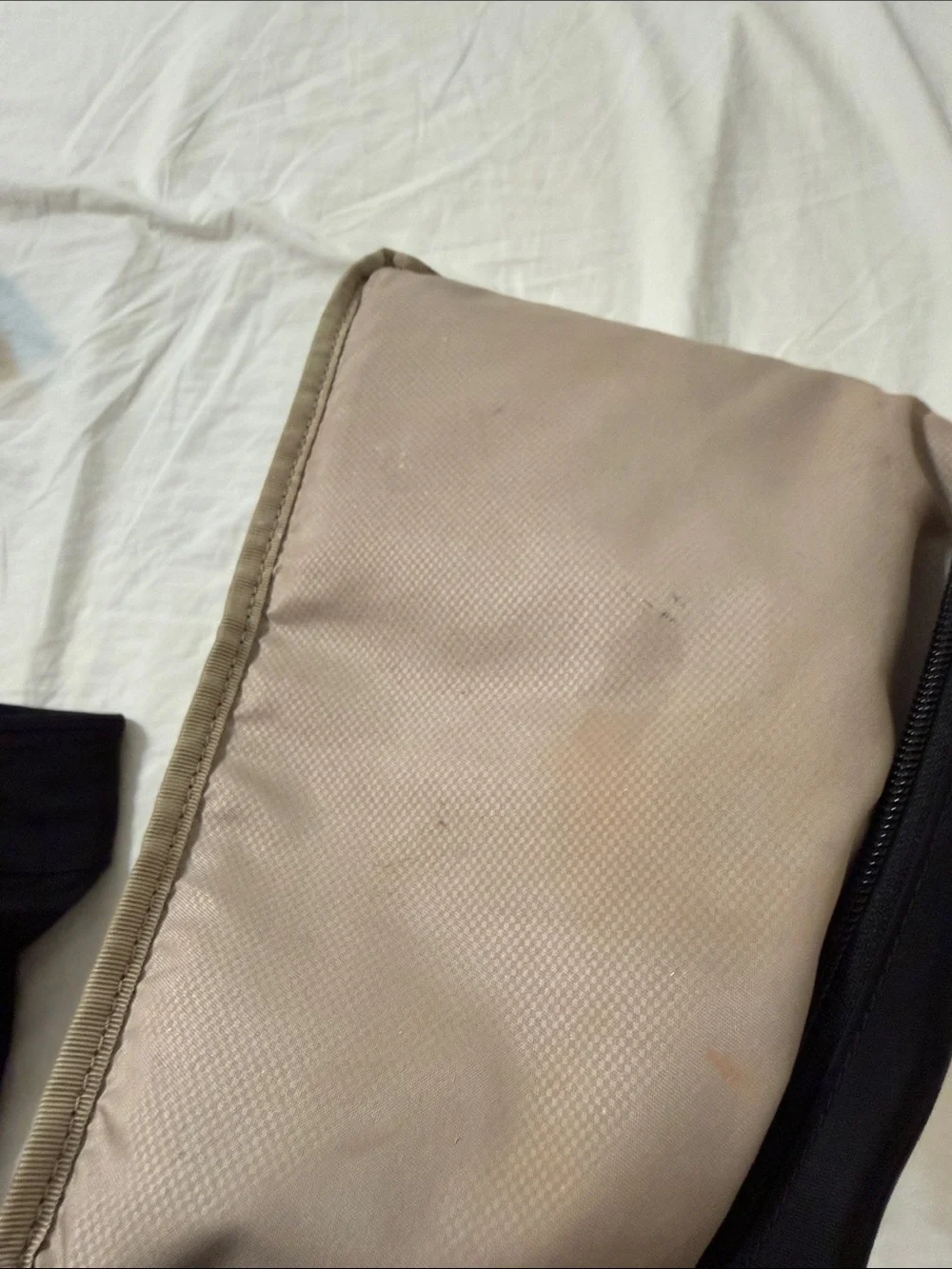 Tumi Black Nylon Zip Pouch with Gold Hardware
